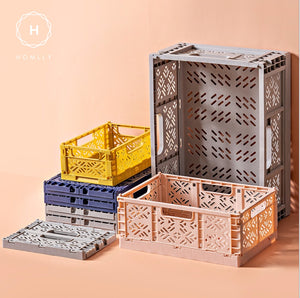 Homlly Collapsible Stackable Storage Crates Basket Box