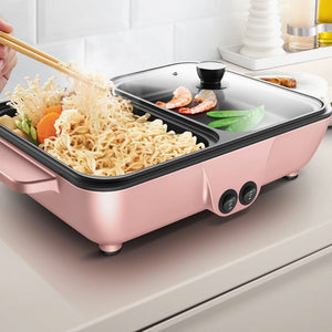 Homlly Electric Barbecue Grill 2 in 1 Hot Pot