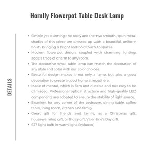 Homlly Flowerpot Table Desk Lamp