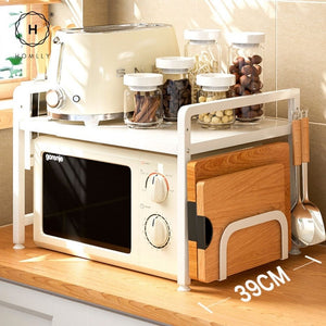 Homlly 2/3 Tier Expandable & Height Adjustable Microwave Kitchen Counter Rack