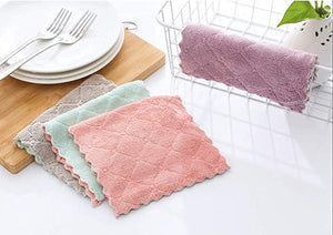 Homlly 12pcs Super Absorbent Non stick Oil Washable Dish towels