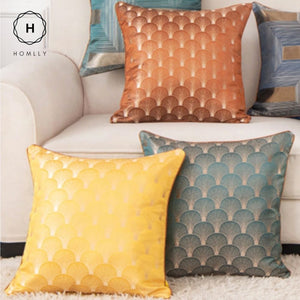 Homlly Oriental Fan Jacquard Cushion Cover Pillowcase