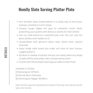 Homlly Slate Serving Platter Plate