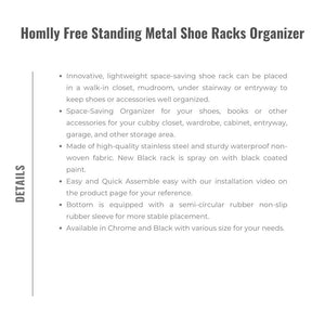 Homlly Free Standing Metal Shoe Racks Organizer